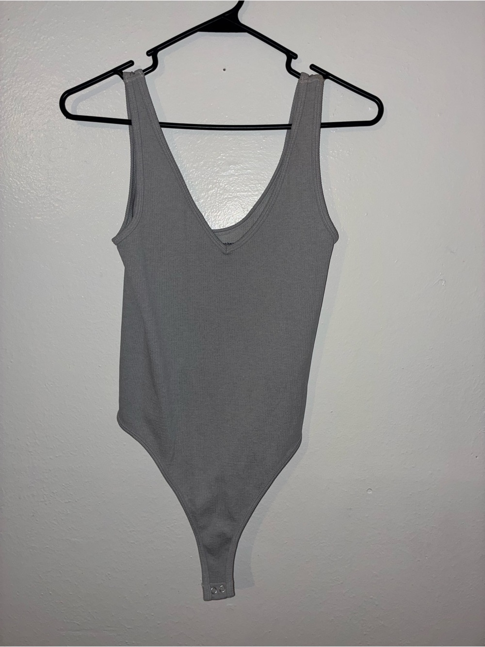 Grey Ribbed Tank Bodysuit for Kids
